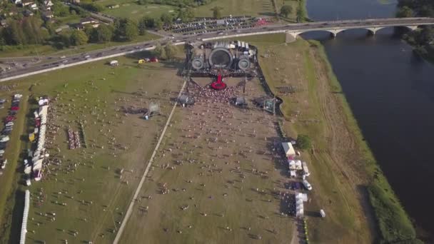 Vue Aérienne de la ville de Jelgava Lettonie Zemgale drone top view 4K UHD vidéo 