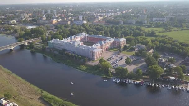 Jelgava Şehrinin Hava Görüntüsü Letonya Zemgale Insansız Hava Aracı Üst — Stok video