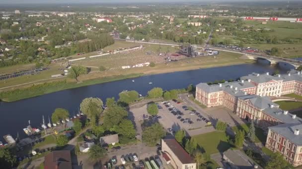 Aerial View Jelgava City Lettország Zemgale Drone Top View Uhd — Stock videók