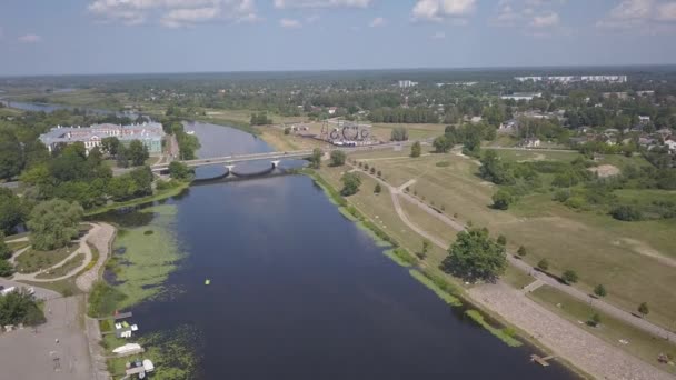 Luftaufnahme Von Jelgava Stadt Lettland Zemgale Drohne Drone Draufsicht Uhd — Stockvideo