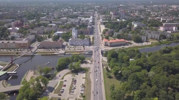 Jelgava Şehrinin Hava Görüntüsü Letonya Zemgale Insansız Hava Aracı Üst — Stok video