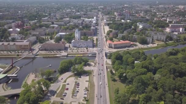 Vue Aérienne Ville Jelgava Lettonie Zemgale Drone Top View Uhd — Video