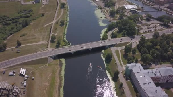 Vue Aérienne Ville Jelgava Lettonie Zemgale Drone Top View Uhd — Video