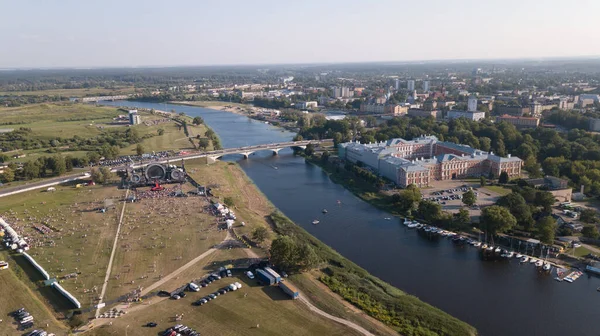 Aerial View Jelgava City Latvia Zemgale Drone Top View — Stock Photo, Image
