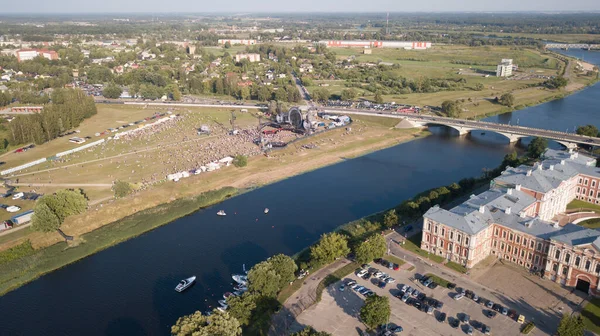 Luftaufnahme Von Jelgava Stadt Lettland Zemgale Drohne Draufsicht — Stockfoto