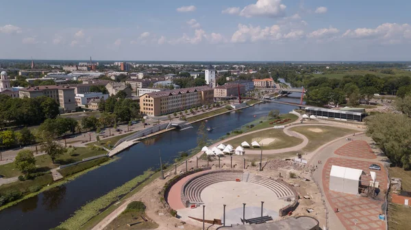 Luftaufnahme Von Jelgava Stadt Lettland Zemgale Drohne Draufsicht — Stockfoto