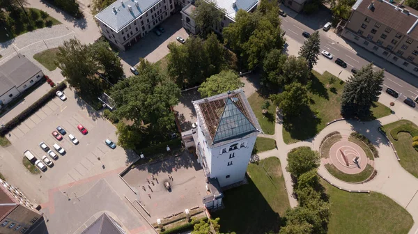 Vista Aérea Cidade Jelgava Latvia Zemgale Drone Vista Superior — Fotografia de Stock