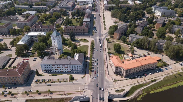 Luftaufnahme Von Jelgava Stadt Lettland Zemgale Drohne Draufsicht — Stockfoto