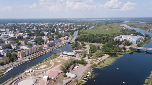 Luftaufnahme Von Jelgava Stadt Lettland Zemgale Drohne Draufsicht — Stockfoto