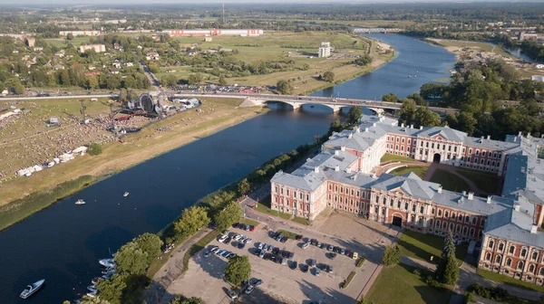 Veduta Aerea Della Città Jelgava Lettonia Zemgale Drone Vista Dall Fotografia Stock