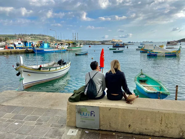 Marsaxlokk Αλιευτικό Χωριό Μάλτα Χώρα Νησί Μεσόγειος Θάλασσα Τοπίο Ταξιδιωτικές — Φωτογραφία Αρχείου