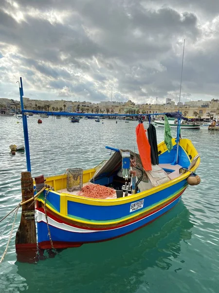 Marsaxlokk Vila Piscatória Malta Ilha Rural Mar Mediterrâneo Paisagem Viagens — Fotografia de Stock