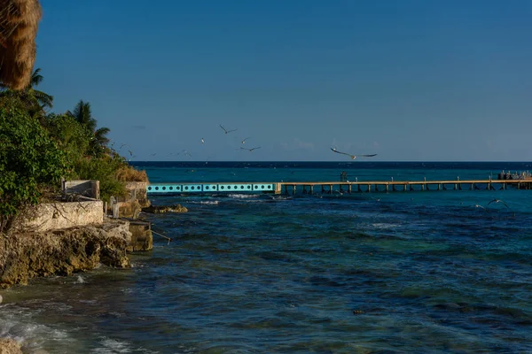 Tengeri Pier Mujeres Sziget Mexikó Isla Mujeres — Stock Fotó