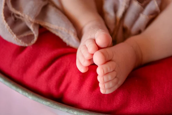 新生儿脚的照片，柔和的焦点. — 图库照片