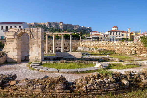 Panoramiczny Widok Biblioteka Hadriana Ateny Grecja Jest Jeden Głównych Atrakcji — Zdjęcie stockowe