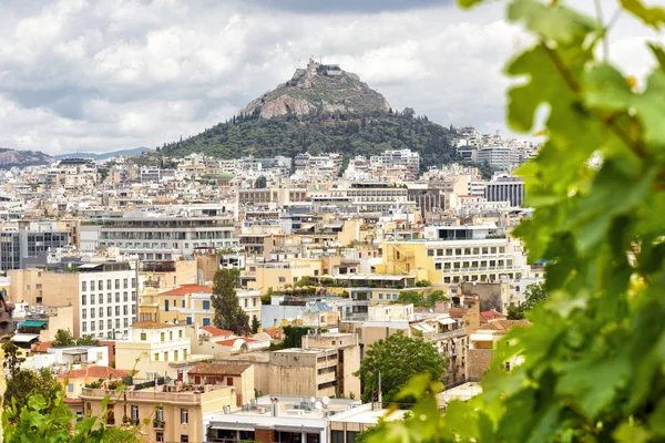 Vista Panoramica Atene Del Monte Licabetto Dal Pendio Dell Acropoli — Foto Stock