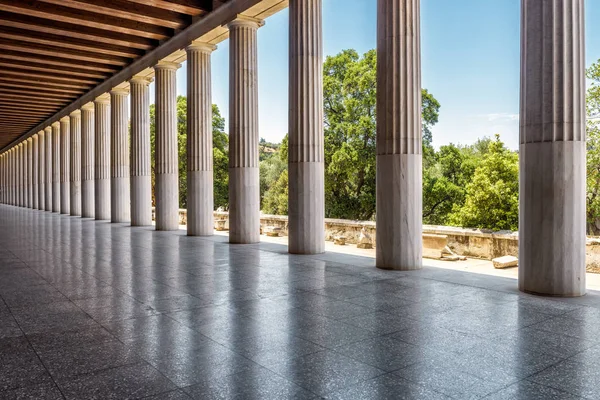Stoa Attalos Starověké Agory Atény Řecko Jeden Hlavních Turistických Atrakcí — Stock fotografie