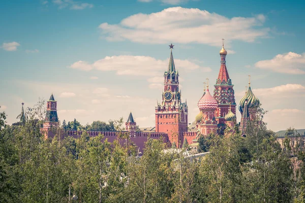 Kremlin Van Moskou Basil Cathedral Rusland Deze Plaats Toeristische Trekpleister — Stockfoto