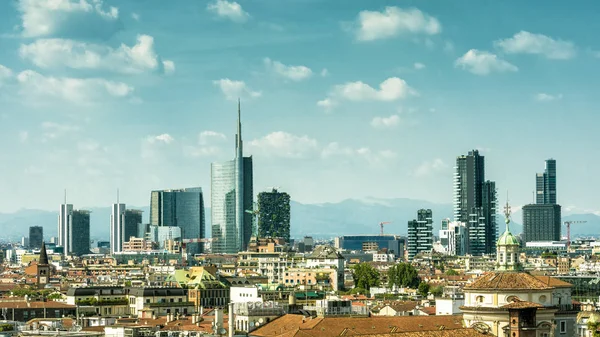 Skyline Van Milaan Met Wolkenkrabbers Van Zakendistrict Van Porto Nuovo — Stockfoto