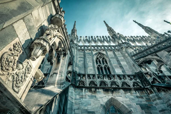 Exterior Catedral Milão Duomo Milano Itália Catedral Milão Principal Marco — Fotografia de Stock
