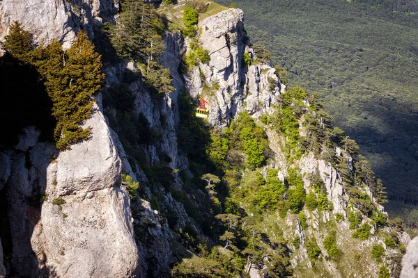 Εναέρια Άποψη Του Τελεφερίκ Στο Όρος Petri Κριμαία Γραφική Πανοραμική — Φωτογραφία Αρχείου