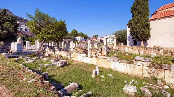 Vista panoramica panoramica dell'Agorà romana, Atene, Grecia — Foto Stock