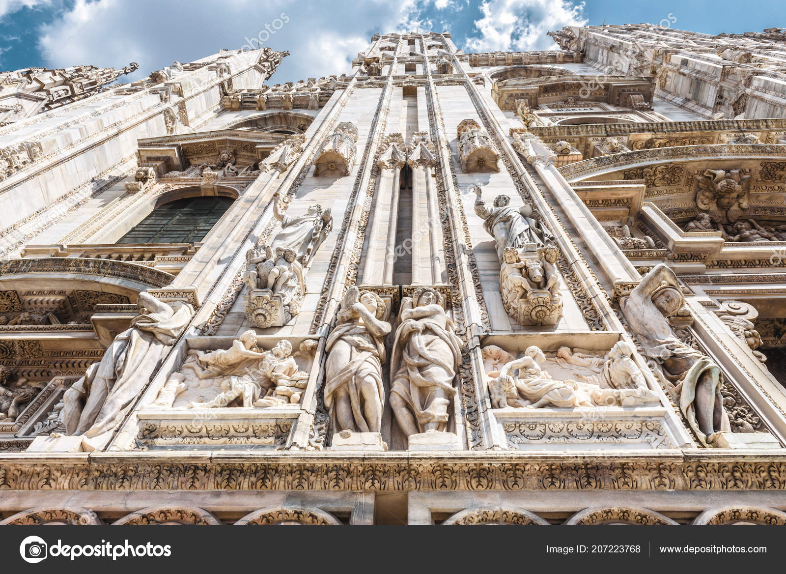 Milan Cathedral Duomo Milano Italy Bottom View Main Landmark Milan