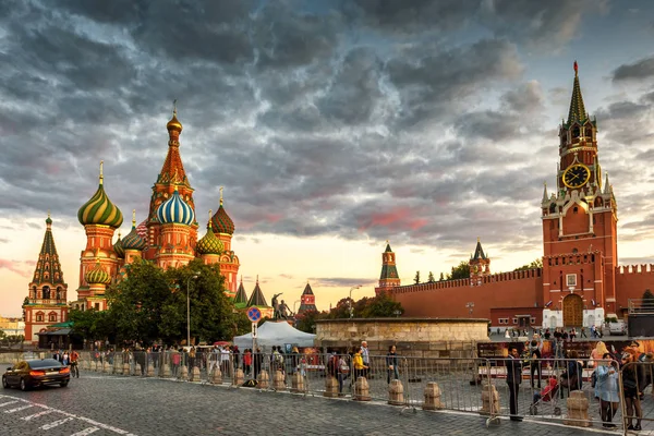 Moscou Agosto 2018 Catedral São Basílio Kremlin Moscou Praça Vermelha — Fotografia de Stock