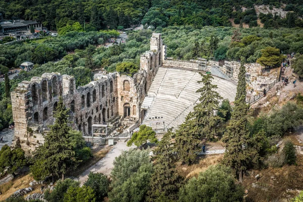 Odeon Heroda Attyka Obiekcie Acropolis Ateny Grecja Jest Jeden Głównych — Zdjęcie stockowe