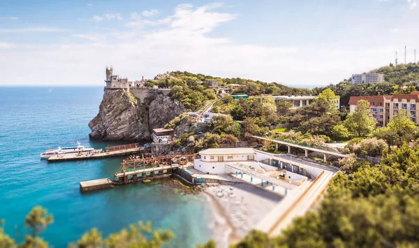 Panorama Della Costa Mar Nero Del Crimea Effetto Spostamento Inclinazione — Foto Stock