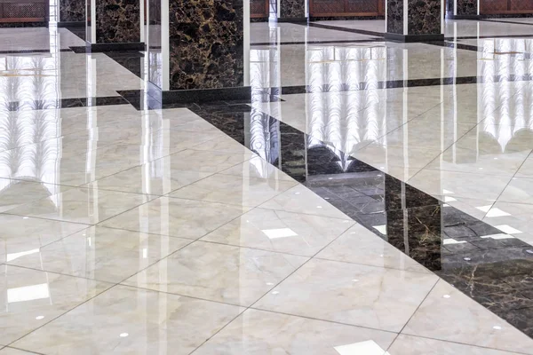 Μαρμάρινο Πάτωμα Στο Πολυτελές Λόμπι Του Γραφείο Ξενοδοχείο Πραγματική Πάτωμα — Φωτογραφία Αρχείου
