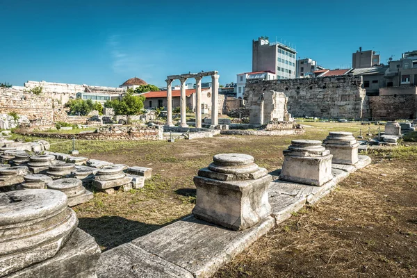 Panorama Biblioteka Hadriana Ateny Grecja Jest Jeden Głównych Atrakcji Aten — Zdjęcie stockowe