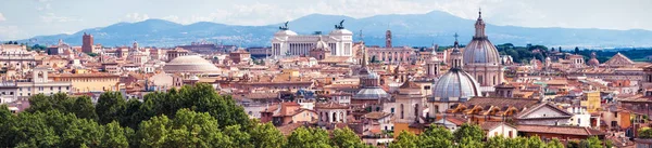 Aerial Panoramic View Rome Italy Beautiful Rome Skyline Summer Scenic — Stock Photo, Image