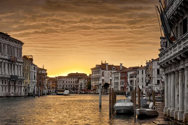 Venecia Atardecer Italia Bonita Vista Del Gran Canal Crepúsculo Venecia — Foto de Stock