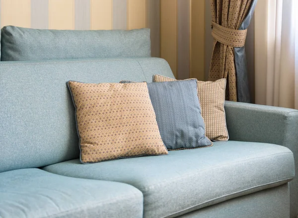 Couch Sofa Cushions Home Interior Classic Couch Pillows Close Detail — Stock Photo, Image
