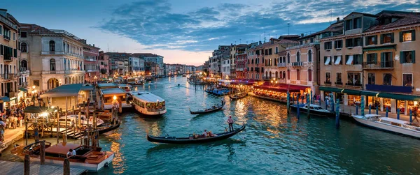Panorama Venecia Por Noche Italia Hermoso Paisaje Urbano Venecia Por — Foto de Stock