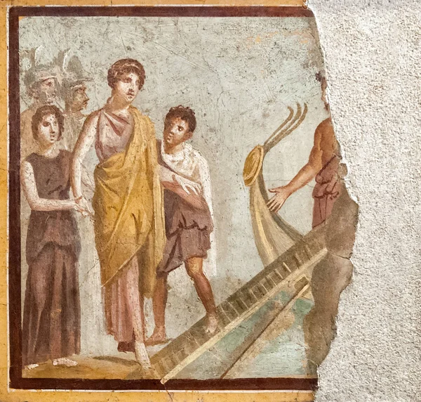 Fresco i Pompeii nær Napoli, Italia – stockfoto