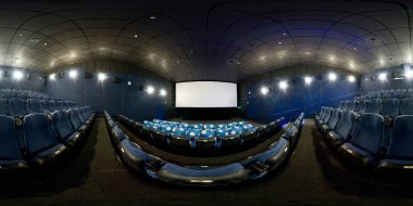 360 derece tam bir modern sinema salonu Panoraması