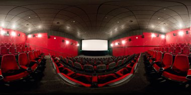 360 derece tam bir modern sinema salonu Panoraması