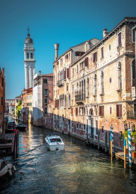 Vintage evleri olan sokak, Venedik, İtalya