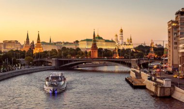 Moskova Kremlin gün batımında, Rusya
