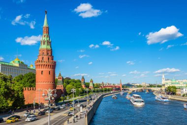 Moskova Kremlin ve Moskva Nehri manzaralı Panoraması, Rusya