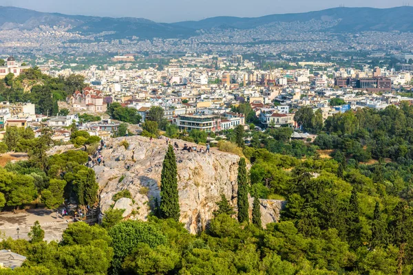 Panorama av Athen fra Akropolis, Hellas – stockfoto