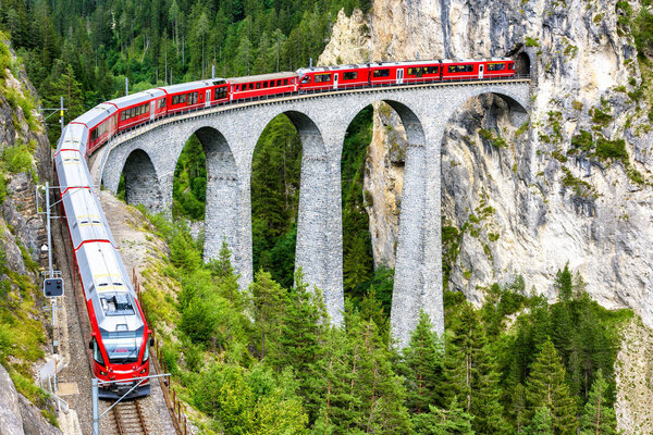 Landwasser Viaduct in Filisur, Switzerland