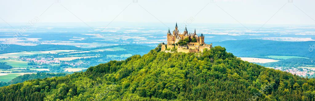 Hohenzollern Castle on mountain top, Germany