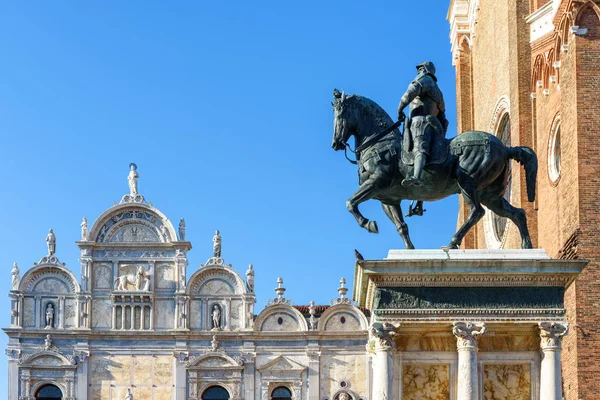 Statue von bartolomeo colleoni aus dem 15. Jahrhundert, Venedig, Italien — Stockfoto