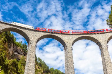 Landwasser Viaduct close-up, Switzerland clipart