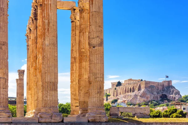 V létě olympijský chrám, Atény, Řecko. Je to jedna z nejlepších — Stock fotografie