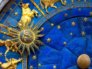 Taurus astrolojik işareti. Zodiac tekerleğinin ayrıntıları