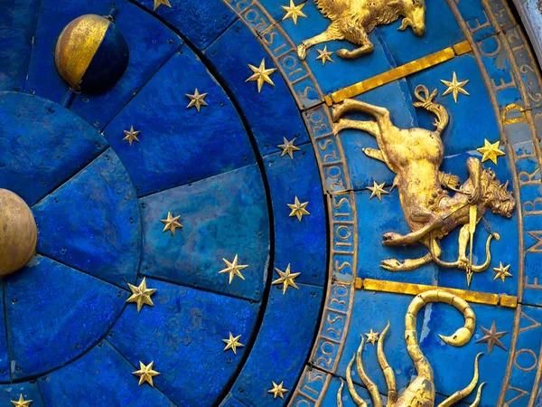 Sagittarius astrological sign on ancient clock. Detail of Zodiac — Stock Photo, Image